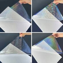20 Sheets Holographic Sticker Paper Clear A4 Vinyl Sticker Paper Self-Adhesive Waterproof Transparent Film With Gem Spot Rainbow Star Patterns, 11.7 X 8.3 Inch (Gem, Dot, Colorful, Star) - Multicolor - View 7