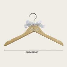 1pc Bridal Printed Pearl Wooden Hanger, Bride Dress Hanger Decor, Bride & Bridesmaid Wedding Dress Hanger, Engagement Wedding Gift Supplies, Bridal Shower Party Decor Accessory, Wedding Party Coat Hanger, No Power Needed