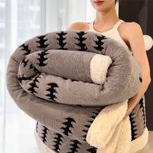 2025 Newest Fleece Throw Blanket - 600GSM Ultra Soft & Plush Sherpa Blanket For Couch, Warm Cozy Fuzzy Blankets For Bed, Couch, Office, Dorm, Travel, Perfect Gift Idea For Halloween, Christmas - Grey - View 2