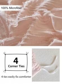 2/3PCS Pink Leaves Tufted Textured Polyester Duvet Cover Set, Boho Shabby Chic Bedding Set For All Seasons Use, Modern Bohemia Style, Soft& Breathable, Durable, Machine Washable (1 Duvet Cover+ 1/2 Pillowcases, No Filler)