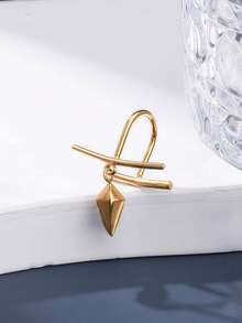 1 chiếc khuyên môi hình thoi 3D thời trang cao cấp, chất liệu thép không gỉ mạ 18K, không xỏ khuyên, phù hợp cho phụ nữ đeo hàng ngày và Halloween - Nhẫn môi kim cương hình 3D - Xem 4