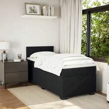 vidaXL Boxspringbett Mit Matratze Schwarz 80x200 Cm Samt - Black - View 3