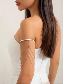 Boho Kristall Anhänger Manschette offene Armreifen für Frauen Hochzeit Braut Goth Quaste Kette Armband Party Schmuck Geschenk