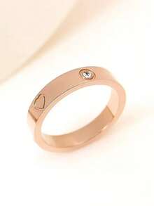 1 件 18K 不锈钢戒指，镶嵌人造锆石钻石，男士情侣戒指，适合日常佩戴和婚礼 - 多色3 - 查看 14