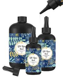 1 قطعة راتنج إيبوكسي فوق بنفسجي صلب 100/200/500 جرام، نوع صلب شفاف بلوري لصناعة المجوهرات والحرف اليدوية - راتنج الأشعة فوق البنفسجية - مشاهدة 3