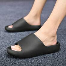 1 Pair Solid Color Basic Casual Socks, Suitable For Summer Indoor And Outdoor Wear - Black - View 1
