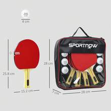 SPORTNOW Palas de Ping Pong, Juego de Tenis de Mesa Portátil, con 4 Raquetas de Ping Pong, 8 Pelotas y Estuche de Transporte, para Principiantes, Expertos, Interior y Exterior Rojo - Rojo - Ver 7