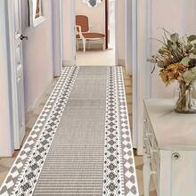 1pc Extra Long Washable Non-Slip Area Rug - 100% Polyester Geometric Pattern Rug, Suitable For Hallway, Kitchen, Bedroom, Living Room, Entryway - Farmhouse Style Decor, Machine Washable, Multiple Sizes Available, Washable Floor Mat, Hallway Decor, Classic Home Decor, Easy Maintenance - Multicolor - View 4