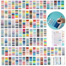 200/1200/1600/2000/2400/2800/4200/7600个不干胶标签、书签、彩色半透明可书写伸缩书签、装饰条形索引标签、返校用品 - 彩色 - 查看 1