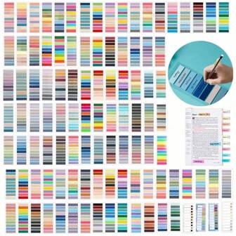 200/1200/1600/2000/2400/2800/4200/7600pcs Sticky Tags, Page Flags, Color Translucent Writable And Retractable Bookmarks, Esthetics Bar Index Tags Stickynotes,Back To School.