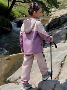 Girls' Fashionable Casual Hooded Jacket For Vacation & Outdoor Sports