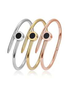 女士不锈钢镀18K金罗马幸运手链，情人节贴心礼物 - 手鐲16 - 查看 4