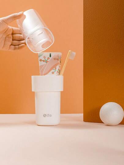 1 cốc nước súc miệng hai lớp, cốc đánh răng gia dụng, cốc vệ sinh, bộ đựng bàn chải đánh răng du lịch và vệ sinh di động, cốc đựng bàn chải đánh răng du lịch di động, cốc vệ sinh, bàn chải đánh răng lưu trữ đơn giản, cốc đựng kem đánh răng, ký túc xá sinh viên, cặp đôi đi học mang theo khi đi du lịch