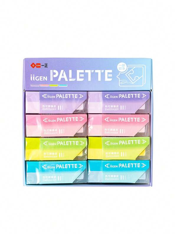 1pc Fun CuteColor Palette Eraser Girl Pencil Eraser Student Rubber Cartoon Pen Eraser Children School Supplies Prizes Office Eraser