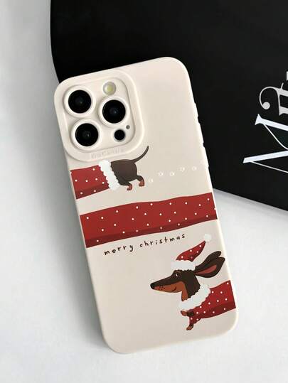 1 adet şık ve benzersiz Noel Dachshund desenli yumuşak telefon kılıfı, 16/16Pro/16Plus/15/15ProMax/15Pro/11/12/13/14ProMax/12Mini/13Mini/11Pro/11ProMax/12Pro/12ProMax/13Pro/13ProMax/14Pro/14ProMax ve Creative ile uyumludur