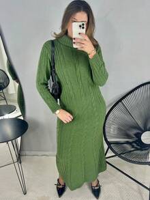 Women Long Dresses - Army Green - View 4