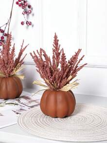 1 Stück künstlicher Kürbis & Weizen Tischdekoration, Fensterbank Raumdekoration, Thanksgiving Halloween Kürbis Deko, ideales Geschenk Geburtstag Herbst Dekoration