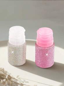 Luxury Nail Art Bottle - Crystal Embedded 8oz Squeeze Container For Salon & Home DIY (Acetone Not Allowed)