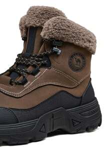 CAMEL CROWN Pantofi sport casual pentru bărbați, stil toamnă și iarnă, cu talpă groasă, anti-coliziune, moi și elastice, cu tracțiune în aer liber, cizme Martin pentru drumeții