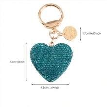 1pc Fashionable Heart-Shaped Keychain With Sparkling Rhinestones, Lovely Gift For Women, Girlfriend, Couples, Car Key Chain, Suitable For Birthday, Christmas, Easter, Valentine's Day, Mother's Day, Party Bag Charms Car Accessories Teacher Sister Gift Ideas