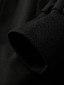 男士轻便拉链立领夹克，秋冬休闲外套 - 黑色 - 查看 9