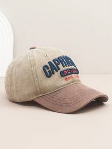 1pc Letter Embroidered Vintage Decoration Snapback Cap, Fashionable Street Style, Suitable For Spring/Summer