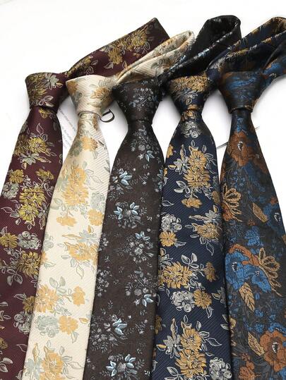 1pc Floral Handmade Necktie, Suitable For Casual, Daily, Party, Wedding, Groomsmen, Gift
