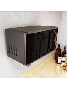 MEFENY 2 Unids Soporte para Horno de Microondas de Acero Inoxidable,Estiramiento Plegable Montaje en Pared Estante Estante Ajustable para Cocina Casera,horno soporte de Acero inoxidable (Pares de Accesorios microondas) - Plateado - Ver 10