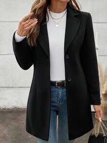 Women's Elegant Overcoat Shawl Collar Single Breasted Outerwear Winter Long Coat