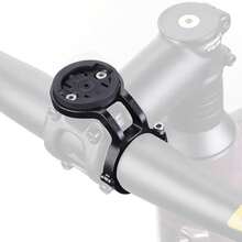 Soporte de computadora para bicicleta de aleación de aluminio, soporte de computadora para manillar de bicicleta, base de fijación de medidor de código para bicicleta de carretera para Garmin/Wahoo/Bryton - Negro - Ver 1