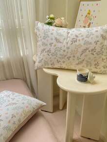 Juego de ropa de cama floral natural de Morandi, estilo nórdico minimalista, incluye 1 funda nórdica, 1 sábana plana y 2 fundas de almohada, sábana de unicolor, estampado de hojas de bosque, 100% poliéster, textura suave (sin relleno) - Marrón Mocha - Ver 12