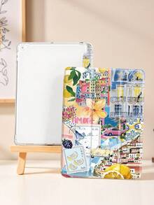 Funda protectora para iPad con patrón de collage estilo italiano compatible con iPad Air 4/5 de 10.9 pulgadas, iPad 7/8/9th de 10.2 pulgadas, con ranura para lápiz compatible con Samsung Tab S6 de 10.4 pulgadas y Tab A7 Lite de 8.7 pulgadas, estuche estilo Ins, regalo para vuelta al colegio, San Valentín, Año Nuevo