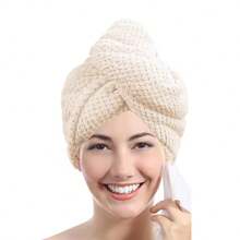 1pc Coral Fleece Pineapple Textured Hair Drying Towel, Thick & Long, Quick Dry, Absorbent, With Elastic Band, Shower Cap