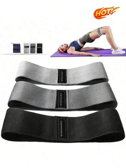 3pcs/Set Spring Elastic Hip Band Yoga Resistance Band Wide Fitness Exercise Legs Band Loop For Circle Squats Training Outdoor Gym Fitness Booty Workout Resistance Bands
