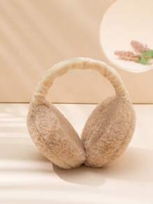 1pc Winter Warm Men's Foldable Hamburger Ear Muffs, Korean Style Fluffy Outdoor Ear Warmers