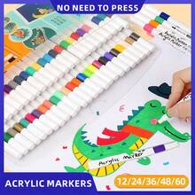 60 piezas/48 piezas/24 piezas/12 piezas Bolígrafos de marcador acrílico, dibujo sin empapar el papel, colección de arte, bolígrafo para grafiti de arte de bricolaje, juegos de bolígrafos de arte de acuarela de color, bolígrafo de color de alta capacidad impermeable, regalo exquisito para el estudiante, el regalo perfecto, bolígrafo de marcador, vuelta al colegio, útiles escolares
