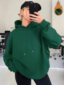女式連帽衫衛衣，秋冬裝厚實面料保暖抓絨襯裡，棉質女士上衣，落肩hoodie Curve oversize運動衫，時尚百搭，氛圍感/復古風/高街風/英倫風/學院風，適合寒冷天氣服裝長袖上衣，trip hoodie，italy seeater，節日服裝，日常休閒服裝 綠色上衣長袖上衣，trip hoodie，italy seeater，節日服裝，日常休閒服裝 綠色上衣服裝長袖上衣，trip hoodie，italy seeater，節日服裝，日常休閒服裝 - 墨綠色 - 查看 1