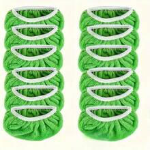 12-Piece Green Dust Removal Mop Cloth- Dry And Wet Dual Use,Can Be Washed And Replaced, Suitable For Living Room And Kitchen Cleaning - Green - View 3
