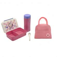 1 Set praktische auslaufsichere Studenten Lunchbox, beinhaltet Fach-Bento-Box mit Besteck & Becher, Snackbehälter, Lunchbeutel, geeignet für Schule, Outdoor, Picknick, Arbeit, Partys