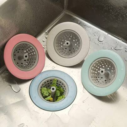 1pc Kitchen Sink Strainer With Button Drain Plug - Odor Proof, Fits Most Sinks, Food Strainer For Easy Cleaning, Kitchen Sink Accessories
