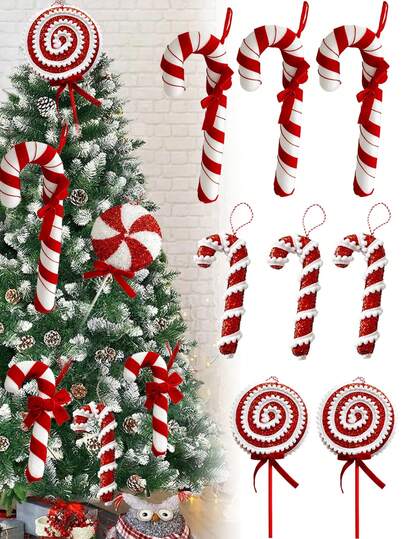 Large Christmas Candy Cane Ornaments, Rustic Xmas Tree Decorations, For Large Candy Themed Yard Decorations, Christmas Tree Party Decor, Christmas Decorations, Christmas Decor Home, Party Supplies DIY