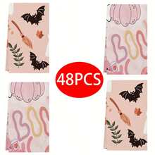 2/4/6/48pcs Halloween Ghost Print Soft Kitchen Towels/Hand Towels, Multi-Purpose, Quick Drying Dish Cloths, Suitable For Kitchen, Celebrations, Weddings, Decorations And More