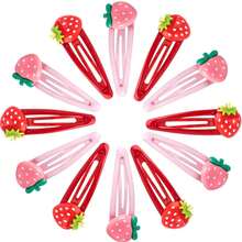 4pcs/Set Women Elegant Minimalist Strawberry Hair Clips, Suitable For Everyday Bangs And Hair Styling Claw Clips Hair Claws Hair Barrettes, School Stuff, Pink Hair Clips, Cute Accessories