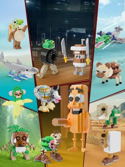 Building Blocks Assembly Cubone Mini Bricks Figures Toy For Kid Gift ,Brick Cartoon Character Small Particles Assembled DIY Building Block Toys Children Birthday Gift Figure Mini Toy Brick Toys Boy Children