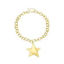 1pc Star Shaped Pendant Necklace With Chunky Chain, Suitable For Women's Daily Wear