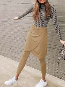 Fisoew Women's Tennis Skirt With Built-In Shorts - Knee Length Athletic Skort With Pockets, Gym Workout Golf Skirt, Y2K Sporty Aesthetic, Clean Girl Tennis Core, Squat Proof Skorts, Hot Girl Summer, Plus Size Available - Màu Khaki - Xem 5