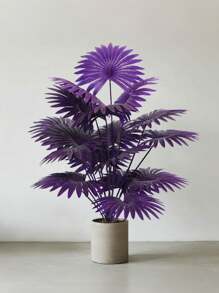 1pc Artificial Palm Tree Large Leaf Banana Leaf Fan Leaf, Suitable For Indoor/Outdoor Decor, Home, Hotel, Garden, Office, Wedding, Holiday Scenes, Floor Standing, Multi-Purpose Room Decor, Greenery Architectural Style (No Planter)