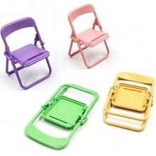 1 Random Creative Folding Chair Desktop Mobile Phone Stand Stool Stand Ornaments Portable Lazy Stand Suitable For Daily Home Office