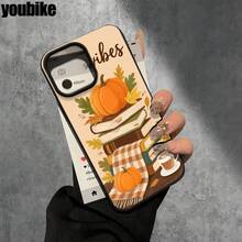 Fundas y protectores para teléfono con diseño de calabaza en inglés y orificios grandes, compatibles con phone 16 Pro Max, 16, 15 Pro, 14, 14 Plus/14 Pro Max, 13, 13 Pro, 12 Pro, 11/11 Pro Series. Regalos para cumpleaños y fiestas - Blanco - Ver 5