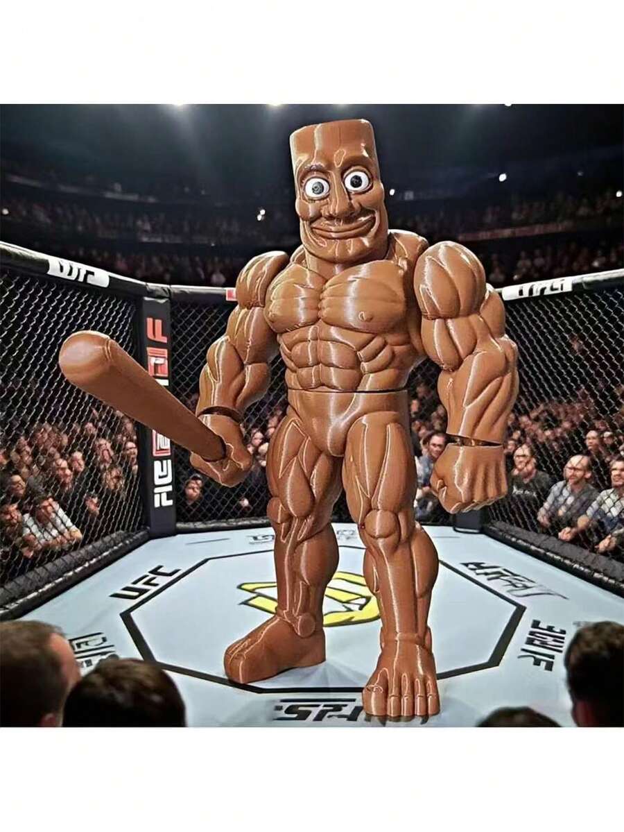 Novos Brinquedos Tung Tung Tung Sahur, Figura de Ação da Bailarina Cappuccino, Brainbot Anime Tralalero Tralala, Ornamento de Tubarão para Mesa, Brinquedos e Presentes - Castanho - Visão 1